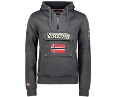 Vyriškas džemperis su gobtuvu Geographical Norway Gymclass, tamsiai pilkas