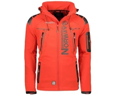 Geographical Norway Techno MEN 056 BS3 vyriškas sportinis švarkas su reguliuojamu gobtuvu, atsparus vandeniui, raudonas (WU1060H/GN)