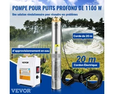 VEVOR Giluminis panardinamasis siurblys, 1100W, 230V, 190L/min 57m