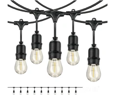 Girlianda BAJA, juodos sp., su 10x1W 2700K E27 LED lemputėmis, 10m, IP44