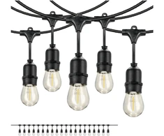 Girlianda BAJA, juodos sp., su 20x1W 2700K E27 LED lemputėmis, 10m, IP44
