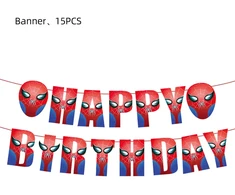 Girlianda "Happy birthday" Spiderman ( Žmogus voras )