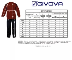 Givova Tuta Visa TR018 1210 sportinis kostiumas Raudona/Juoda