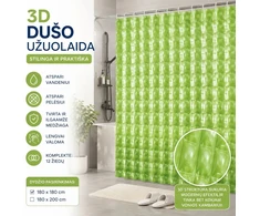 Grandininis pjūklas 3D Dušo Užuolaida ŽALIA