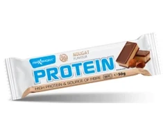 Grandininis pjūklas Baltyminis batonėlis be gliuteno su nugato skoniu ir pieniniu šokoladu Maxsport, 50 g