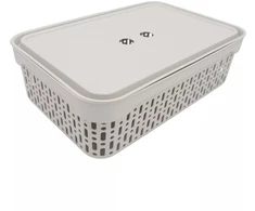 Grandininis pjūklas Plastikinė dėžė su dangčiu 40×30×13 cm BALTA