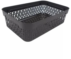 Grandininis pjūklas Plastikinė dėžutė su skylutėmis, 40 × 30 × 13 cm JUODA