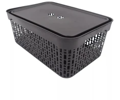 Grandininis pjūklas Plastikinė dėžutė su dangčiu, 30×20×13 cm JUODA