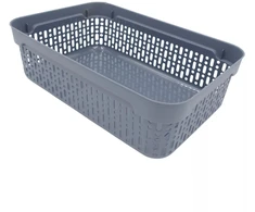 Grandininis pjūklas Plastikinė dėžutė su skylutėmis, 40 × 30 × 13 cm PILKA