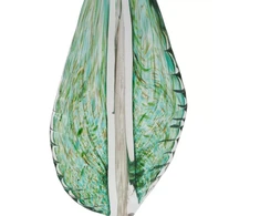 Grandininis pjūklas Stiklinė dekoracija „Lapas“, 13×9×41 cm ŽALIAS
