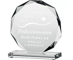 Graviruotas stiklinis trofėjus