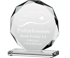 Graviruotas stiklinis trofėjus