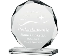 Graviruotas stiklinis trofėjus