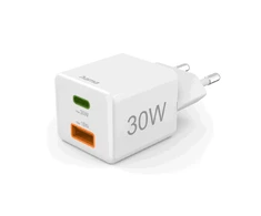 Hama mini 30W PD/QC 1x USB-C, 1x USB-A balta