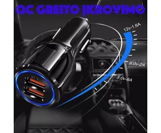 Greito įkrovimo auto SAM. 2 X USB 3.0 FAST adapteris