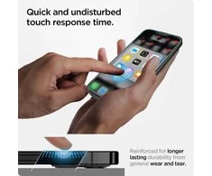 Grūdintas stiklas iPhone 13 / 13 Pro / 14 su Spigen Glas.tR EZ FIT aplikatoriumi (2 vnt.)
