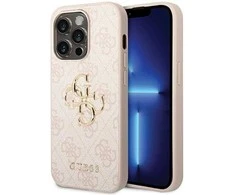 Guess 4G Big Metal Logo dėklas iPhone 15 Pro Max - rožinis