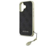 Guess GUHCP16SGF4GGR Apple iPhone 16 6.1" dėklas telefonui juodos spalvos 4G Charms Collection