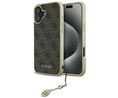 Guess GUHCP16SGF4GBR Apple iPhone 16 6.1″ rudos spalvos kietas dėklas 4G Charms Collection