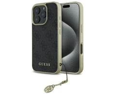 Guess GUHCP16XGF4GGR Apple iPhone 16 Pro Max 6.9″ juodos spalvos kietas dėklas 4G Charms Collection