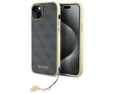 Guess GUHCP15MGF4GGR Apple iPhone 15 Plus / 14 Plus 6.7″ pilkas kietas dėklas 4G Charms Collection