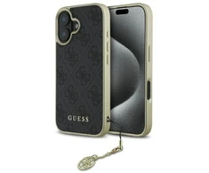 Guess GUHCP16SGF4GGR Apple iPhone 16 6.1″ juodos spalvos kietas dėklas 4G Charms Collection