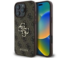 Guess 4G dėklas iPhone 16 Pro Max telefonui - rudas