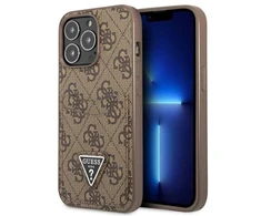 Dėklas GUESS GUHCP13LP4TPW IPHONE 13 PRO / 13 6.1 "BROWN / BROWN HARDCASE 4G TRIANGLE CARDSLOT LOGO