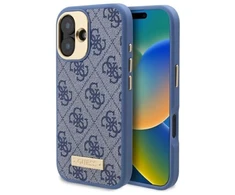 Guess GUHMP16MU4GPRB Apple iPhone 16 Plus 6.7″ mėlynas kietas dėklas 4G Logo Plate MagSafe