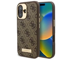 Guess 4G Logo Plate MagSafe Apple iPhone 16 Plus Case – dėklas telefonui rudos spalvos