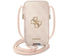 Guess Torebka GUPHL4GMGPI 6,7″ rožinės spalvos kietas dėklas 4G Big Metal Logo