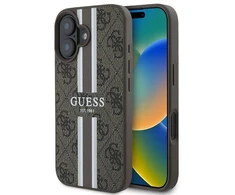 Guess GUHMP16MP4RPSW Apple iPhone 16 Plus 6.7″ rudos spalvos kietas dėklas 4G Printed Stripes MagSafe