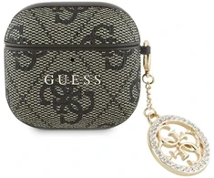 Guess 4G Strass Charm dėklas, skirtas AirPods 4 – Ruda