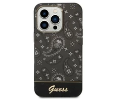 Guess GUHCP14LHGBNHK Apple iPhone 14 Pro 6,1″ juodos spalvos kietas dėklas Bandana Paisley