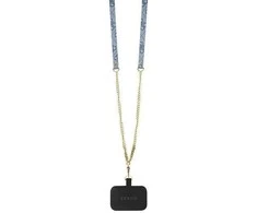 Guess Crossbody 4G metalinis dėklas su logotipu iPhone 15 Pro - mėlynas