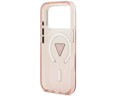 GUESS dėklas, skirtas IPHONE 17 Pro, suderinamas su MagSafe GUHMP17LHGTMLCGP (IML gradientas su trikampio logotipu), rožinis