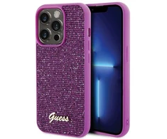 Guess GUHCP15LPMSDGSF iPhone 15 Pro 6.1" fuksja / fuschia kietas dėklas Disco Metal Script