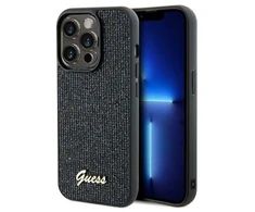 Guess GUHCP14LPMSDGSK Apple iPhone 14 Pro 6.1″ juodos spalvos kietas dėklas Disco Metal Script