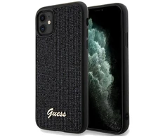 Guess GUHCN61PMSDGSK Apple iPhone 11 / Xr 6.1″ juodos spalvos kietas dėklas Disco Metal Script