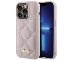 Dėklas GUESS GUHCP15LPSQSQSP IPHONE 15 PRO 6.1 "Rožinis/Rožinis HARDCASE QUILTED METAL LOGO