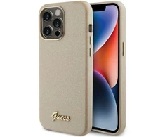 Dėklas GUESS GUHCP15XPGMCSD IPHONE 15 PRO MAX 6.7 "ZLOTY/LIGHT GOLD HARDCASE GLITTER GLOSSY SCRIPT