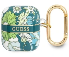 Guess GUA2HHFLN AirPods dėklas žalias/žalias Gėlių dirželių kolekcija
