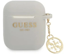 Guess GUA2LSC4EG AirPods dėklas pilkas/pilkas Silikoninis Charm 4G Collection