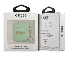 Dėklas Guess GUA2LSCHSN AirPods dangtelis žalias/žalias Silikoninis žavesys Heart Collection