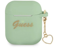 Guess GUA2LSCHSN AirPods dėklas žalias/žalias Silikoninis Charm Heart Collection