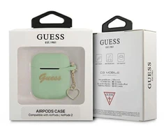 Guess GUA2LSCHSN AirPods dėklas žalias/žalias Silikoninis Charm Heart Collection