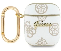 Guess GUA2PG4GPH AirPods 1/2 dėklas balta/balta 4G Hook