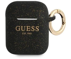 Guess GUA2SGGEK AirPods dėklas juodas/juodas Silikoninis su blizgučiais