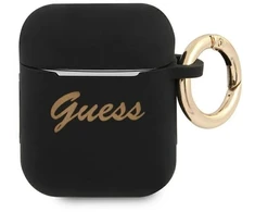 Guess GUA2SSSK dengtukas AirPods juodas/juodas Silikoninis Vintažinis Šriftas