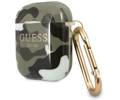 Guess GUA2UCAMA AirPods dėklas, žalias/chaki, Kamufliažo kolekcija